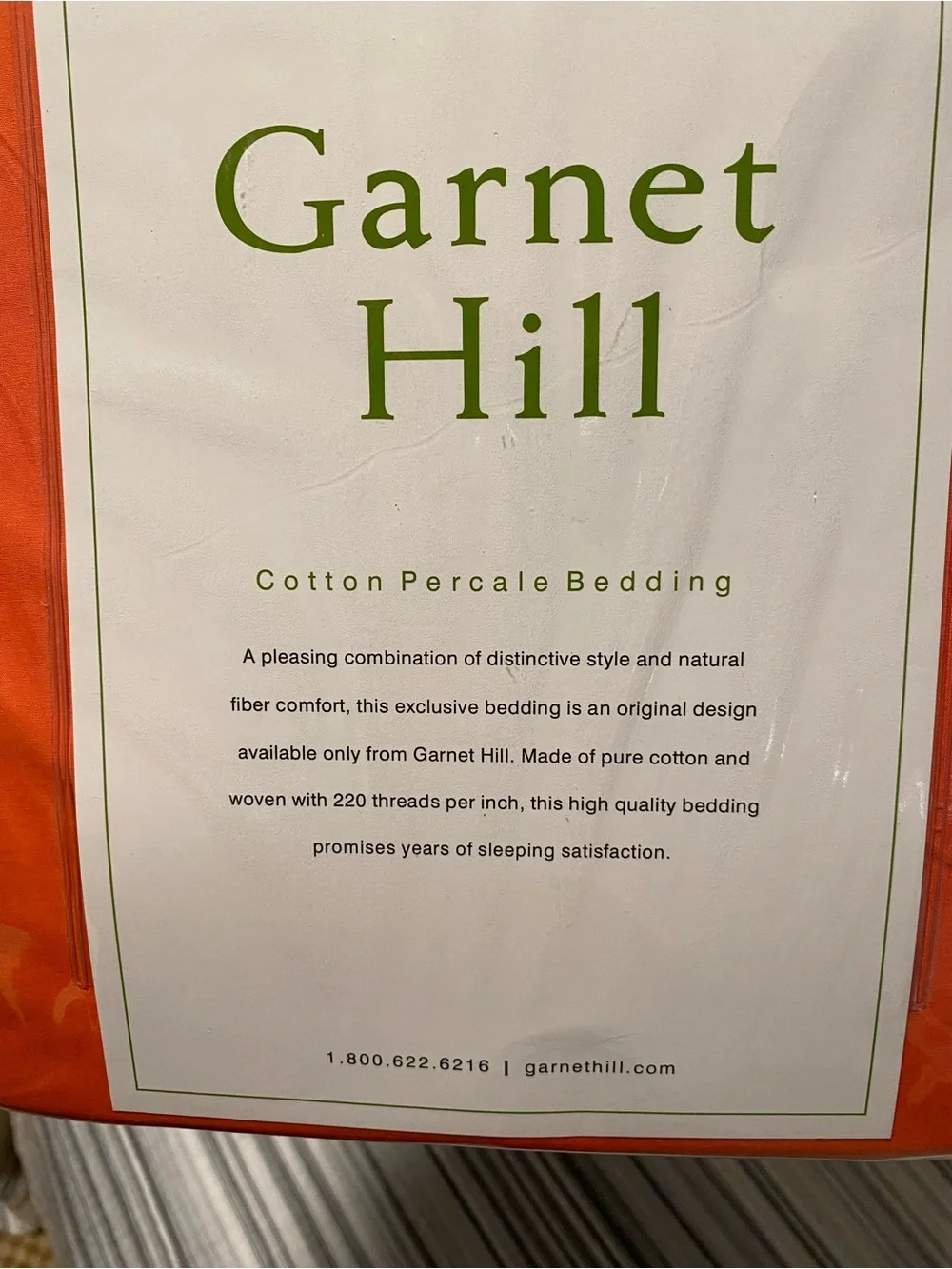 Garnet Hill Cotton Percale Bedding Fitted & Flat Sheet - Bright Orange/Papaya